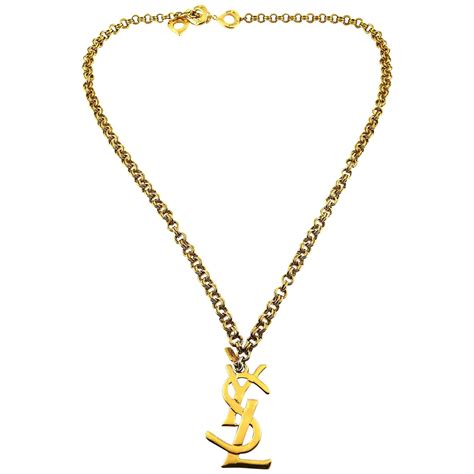 ysl logo necklace silver|Saint Laurent Jewelry for Women .